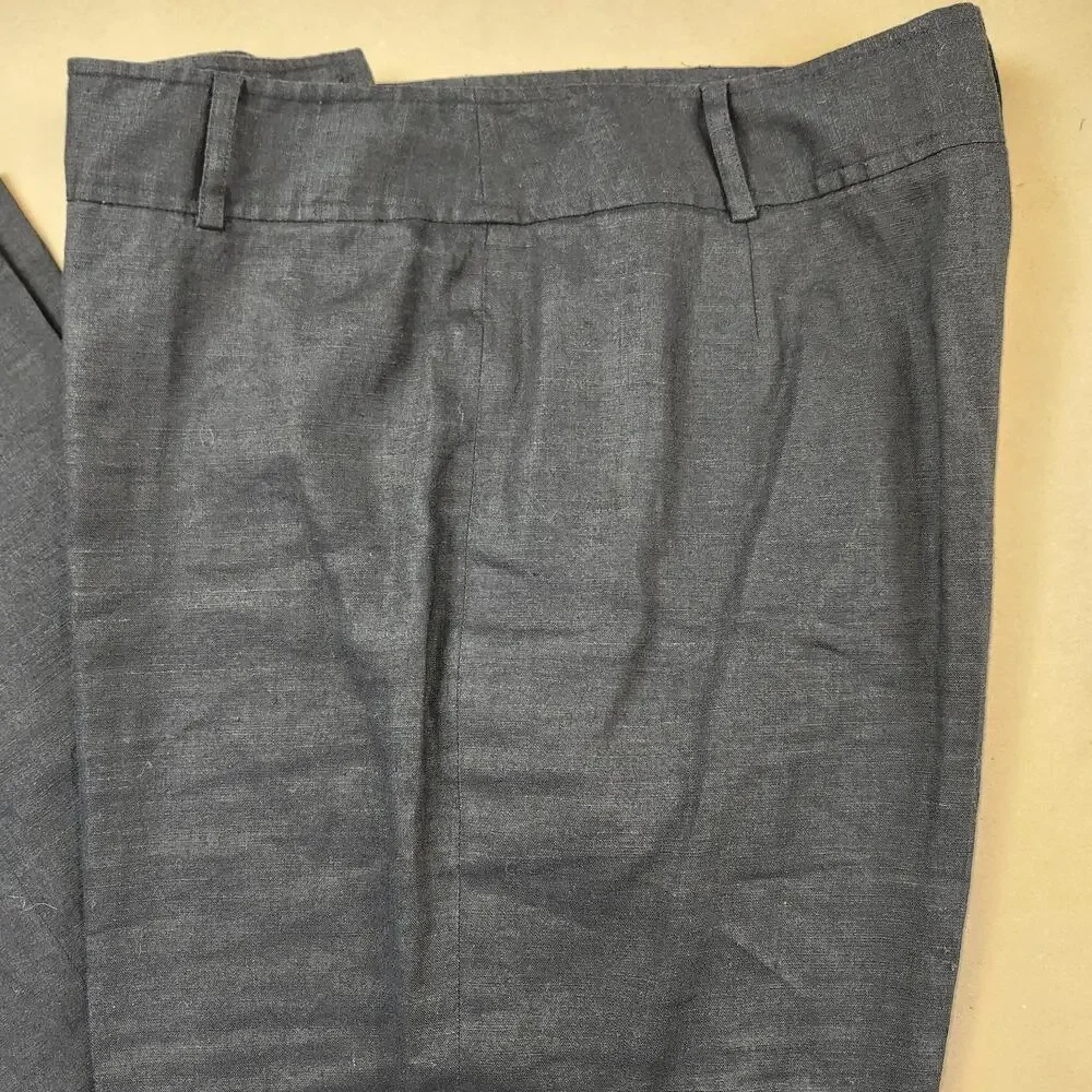 Anne Klein Black Linen Pants Wide Leg size 10